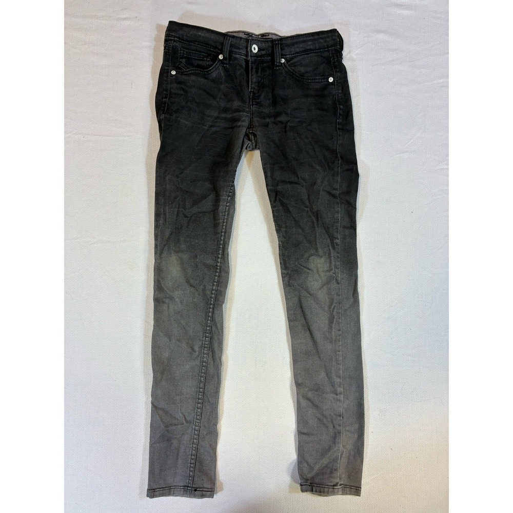Levi's 511 Slim Fit Jeans Mens 28 Gray Black Ombre Dip Dye Low Twist Denim